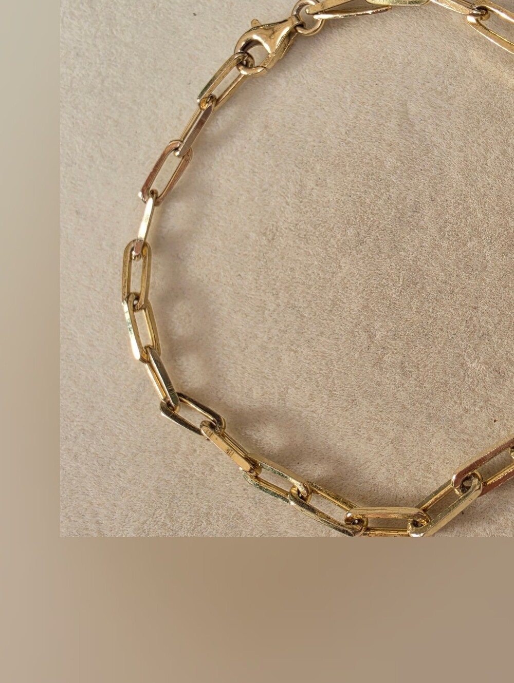 Liza Gozlan Gold on Sterling Silver Paperclip Bracelet • 8" • 5.85g